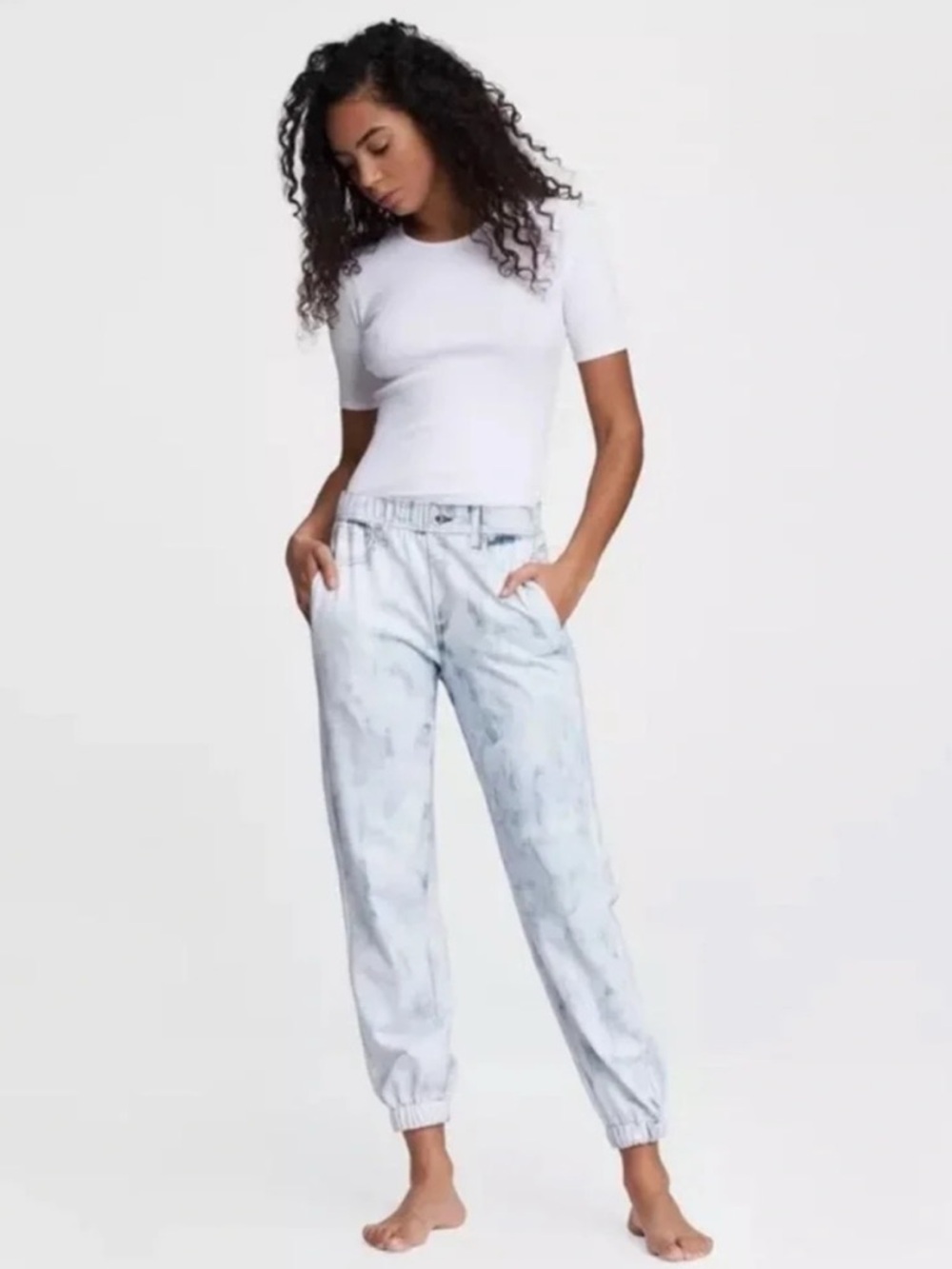 Rag & Bone Joggers Miramar Faux Jean Sweatpants in Acid Oasis Wash